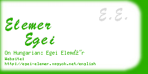 elemer egei business card